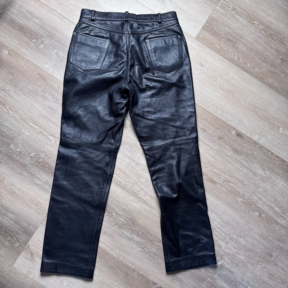 Vintage Wilson Men’s Leather Pants Size 32 Waist Black - Picture 2 of 7
